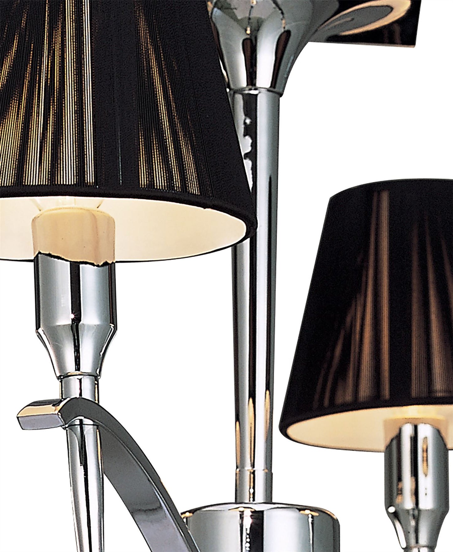 Mantra M0345 Siena Semi Ceiling Round 4 Light E14, Polished Chrome with Black Shades and Black Crystal