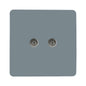 Trendi Artistic Modern Glossy Tactile 2 Gang TV Socket Cool Grey