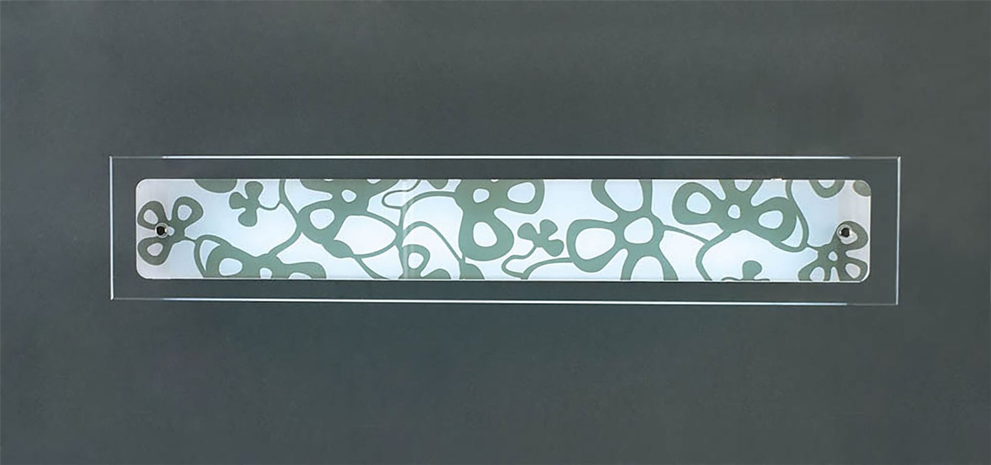 Mantra Euphoria Wall Light 1 Light T5 Medium Bar, Polished Chrome/Opal White Glass, NOT LED/CFL Compatible