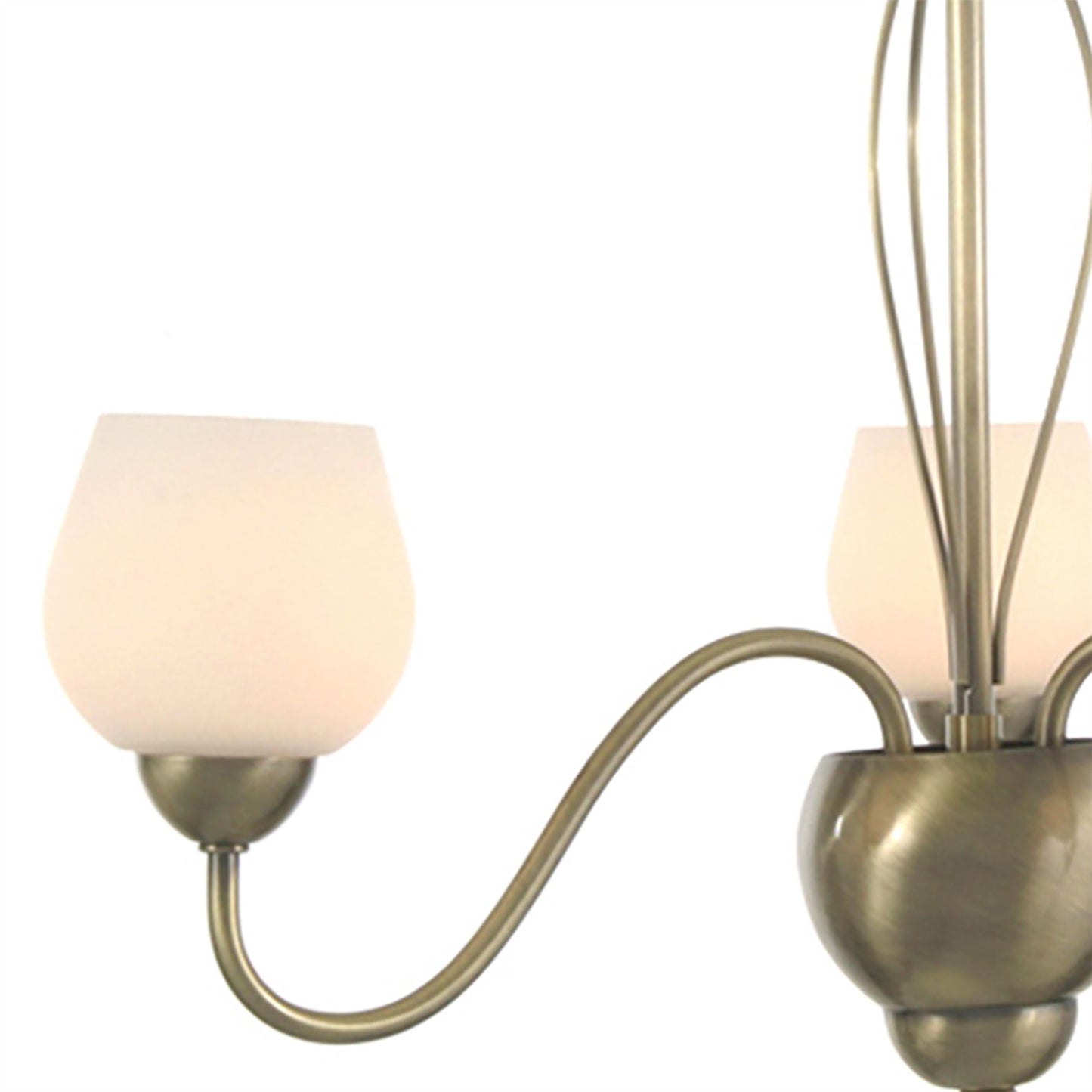 Diyas Klara 46cm  3 Light G9 Antique Brass/Opal Glass Ceiling Pendant Light Fitting