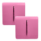 Trendi 1 Gang 2 Way 240V Screwless Artistic Modern Glossy 10 Amp Chrome Rocker Electrical Wall Light Switch in Candy Pink (2 pack)