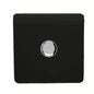 Trendi 1 Gang 2 Way 240V 100w LED Dimmer Screwless Raised Front Plate Plastic Artistic Modern Glossy 10 Amp Chrome Single Electrical Wall Light Switch in Piano Black - ART-LDMBK