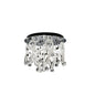 Diyas Class 45cm Flush  Round 10 Light G4 Polished Chrome/White Glass/Crystal, NOT LED/CFL Compatible Ceiling Light Fitting