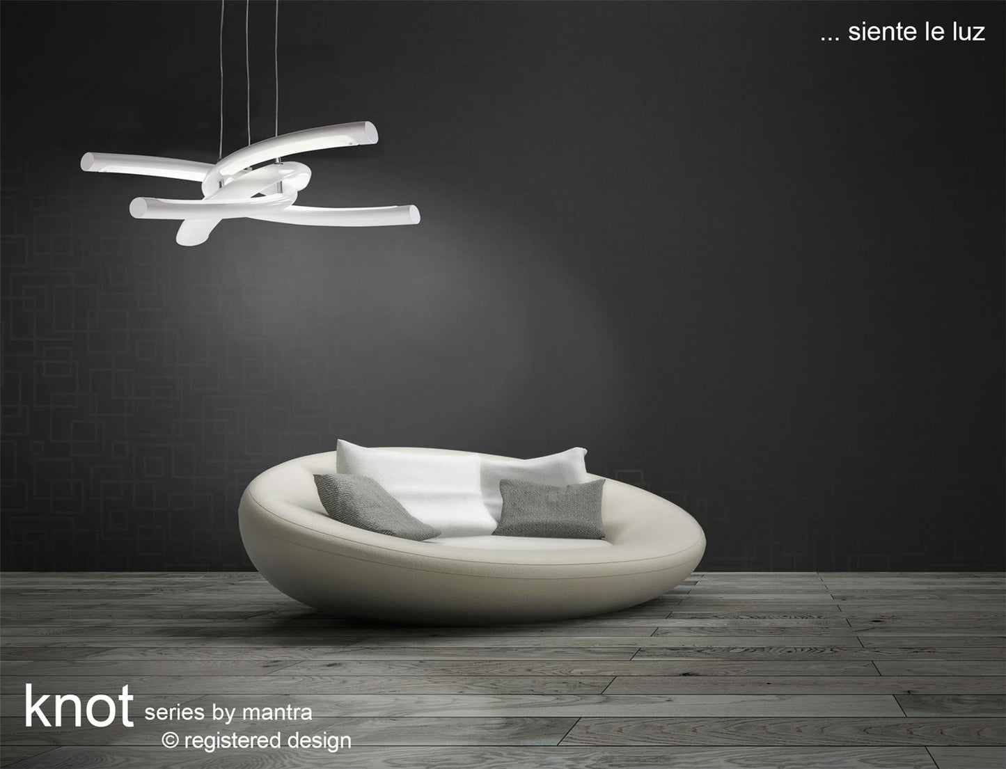 Mantra M3970 Knot Pendant 36W LED 3000K, 3600lm, Gloss White/White Acrylic/Polished Chrome, 3yrs Warranty