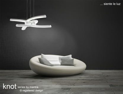 Mantra M3970 Knot Pendant 36W LED 3000K, 3600lm, Gloss White/White Acrylic/Polished Chrome, 3yrs Warranty