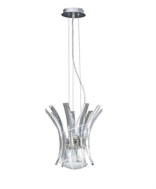Diyas Sinclair 32cm  4 Light G9 Polished Chrome Ceiling Pendant Light Fitting