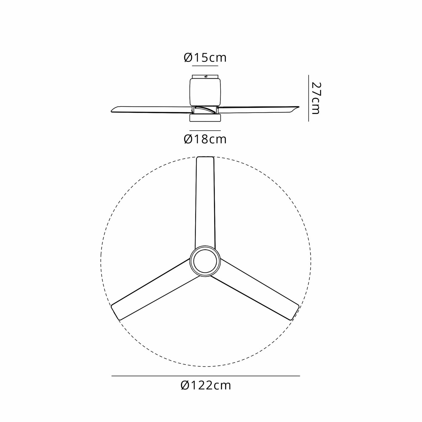 Ceramica M 1.2m 20W LED Dimmable Ceiling Light With Built-In 32W DC Fan, 3000-5000K Remote Control, 3600lm, Beige Ceramic/Wood, 5yrs Warranty