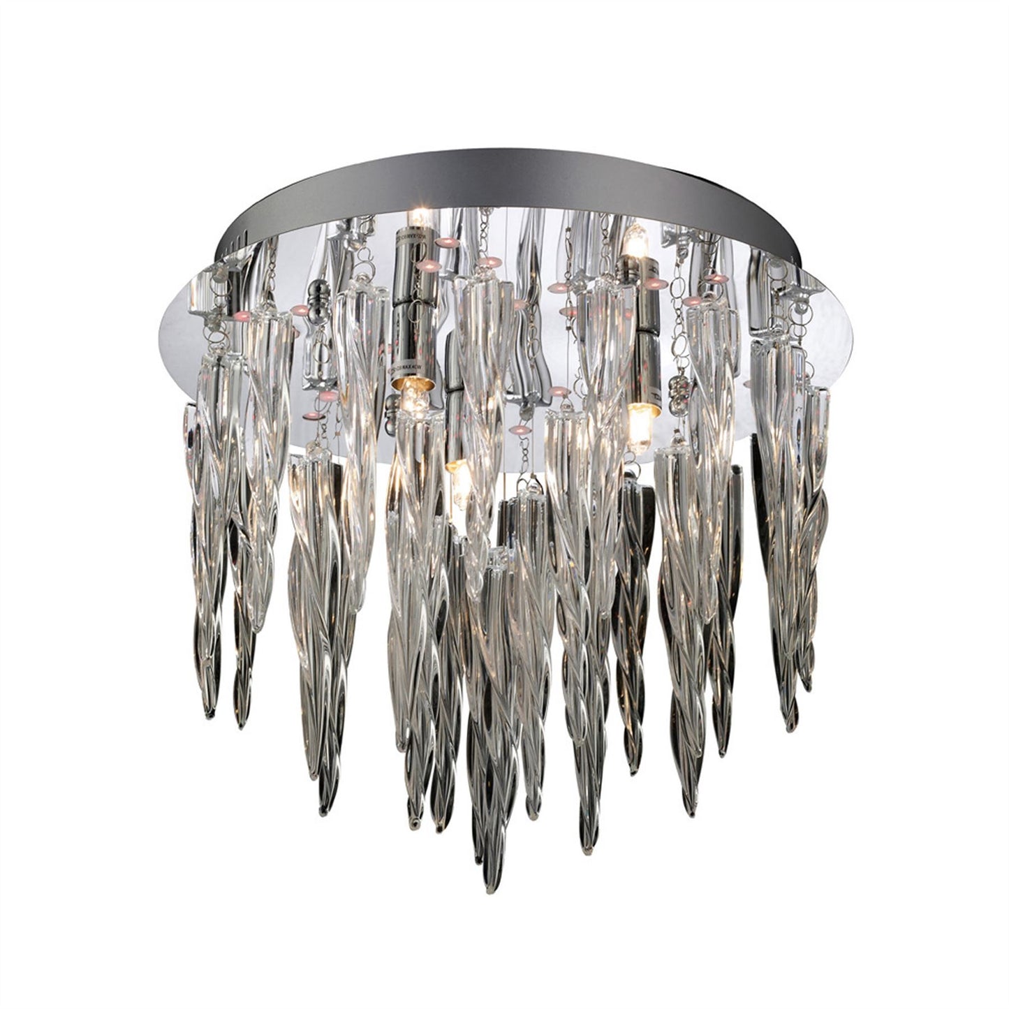 Diyas Tropez 30cm  3 Light G9 with RGB LEDs and Remote Control Polished Chrome/Glass Ceiling Light Fitting