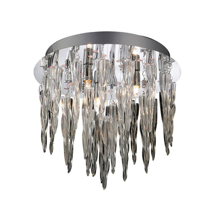 Diyas Tropez 30cm  3 Light G9 with RGB LEDs and Remote Control Polished Chrome/Glass Ceiling Light Fitting