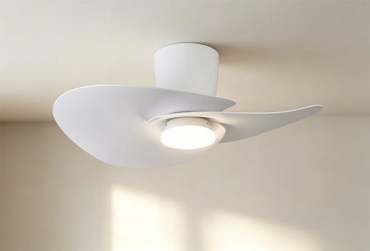 Nenufar 74 x 44cm 18W LED Dimmable Ceiling Light With Built-In 30W DC Fan, 3000-5000K Remote Control, 3600lm, White, 5yrs Warranty