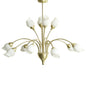 Diyas Rimini 69cm  12 Light G9 Satin Brass/Opal Glass Ceiling Pendant Light Fitting