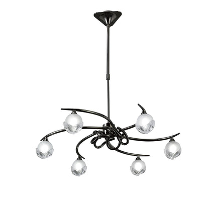 Mantra Fragma 69cm Telescopic Convertible To Semi Flush 6 Light G9, Black Chrome
