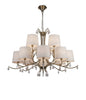 Mantra M6330 Andrea Pendant 100cm Round, 8+4 x E14 (Max 20W), Antique Brass, White Shades, White Crystal Droplets
