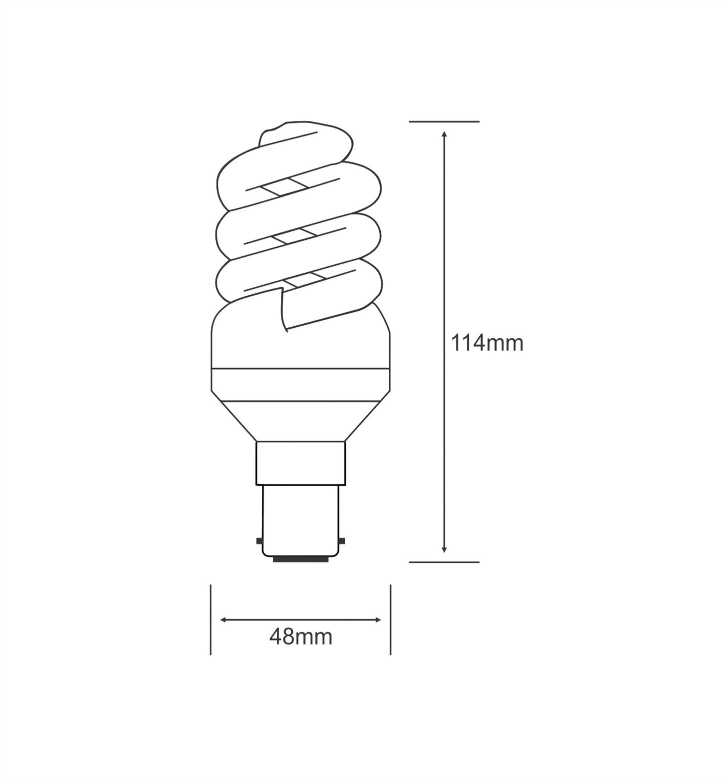Luxram Extra Mini Sup Spiral Extra Mini Supreme Spiral B15 15W Natural White 4000K Compact Fluorescent Compact