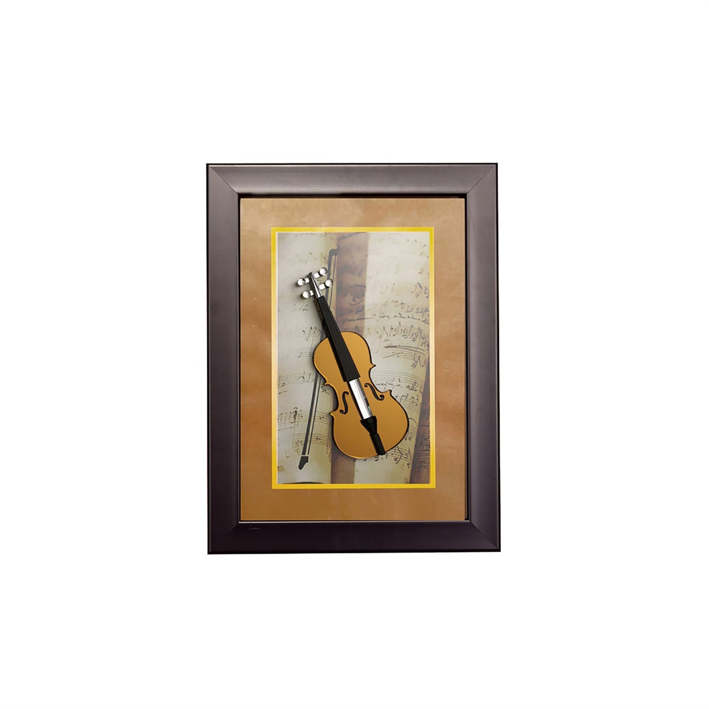 Diyas Home Crystal Wall Art (DH) Melody Violin Black Frame Black, Clear Crystal Framed