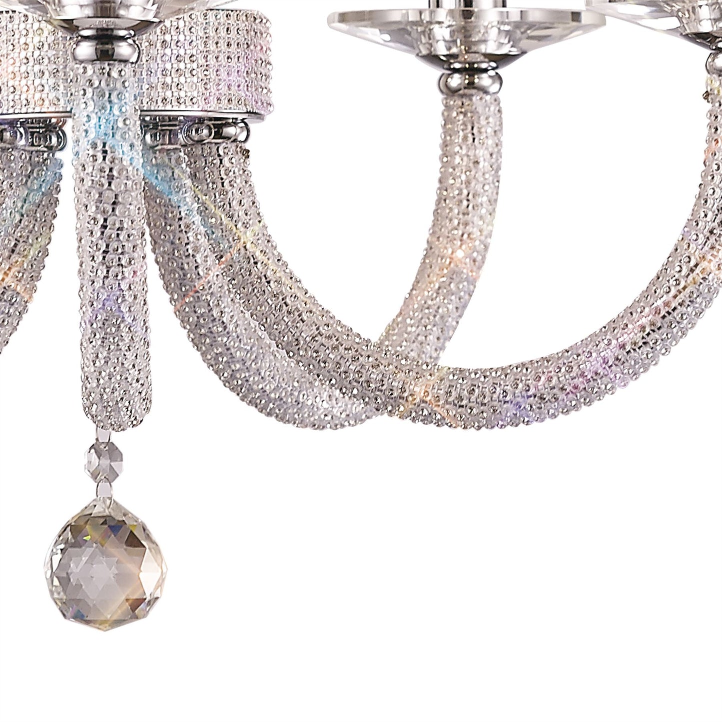 Diyas Elena 56cm  5 Light E14 Polished Chrome/Crystal Ceiling Pendant Light Fitting
