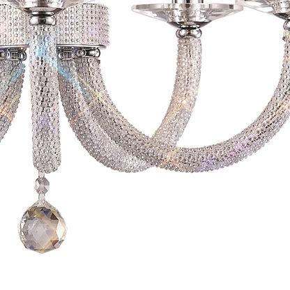 Diyas Elena 56cm  5 Light E14 Polished Chrome/Crystal Ceiling Pendant Light Fitting