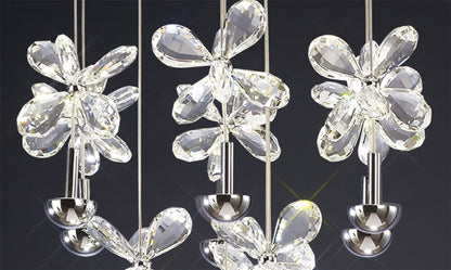Diyas Aviva 40cm  Round 10 Light 4000K LED Polished Chrome/Crystal Ceiling Pendant Light Fitting