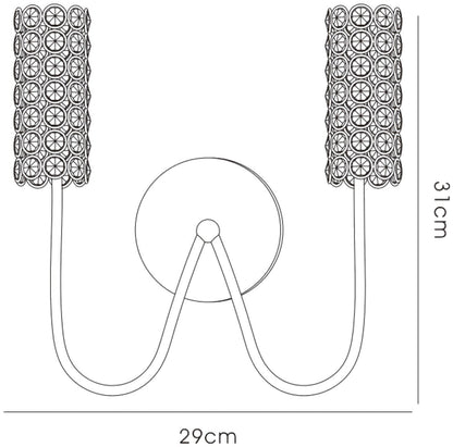 Diyas Martina Wall Light 2 Light G4 Polished Chrome/Crystal, NOT LED/CFL Compatible