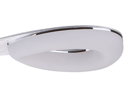Mantra Fusion Juno 58cm Telescopic Convertible To Semi Flush 3 Light 15W LED 3000K, 1350lm, Satin Aluminium/Frosted Acrylic/Polished Chrome, 3yrs Warranty