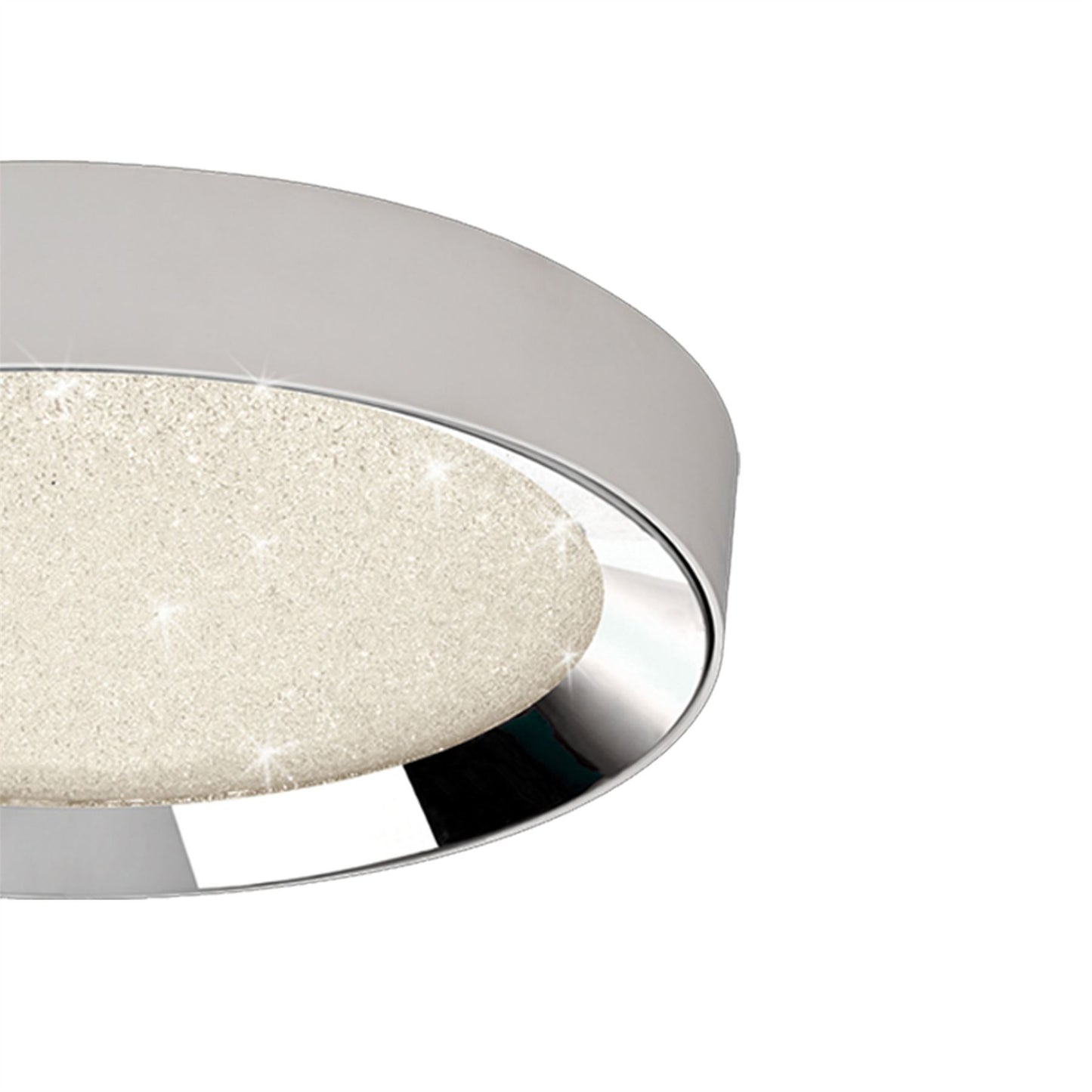 Mantra Fusion M5923 Male Flush 50cm Round 40W LED 3000-6500K Tuneable, 1920lm, Remote Control Chrome/ Acrylic, 3yrs Warranty - M5923 Crystal