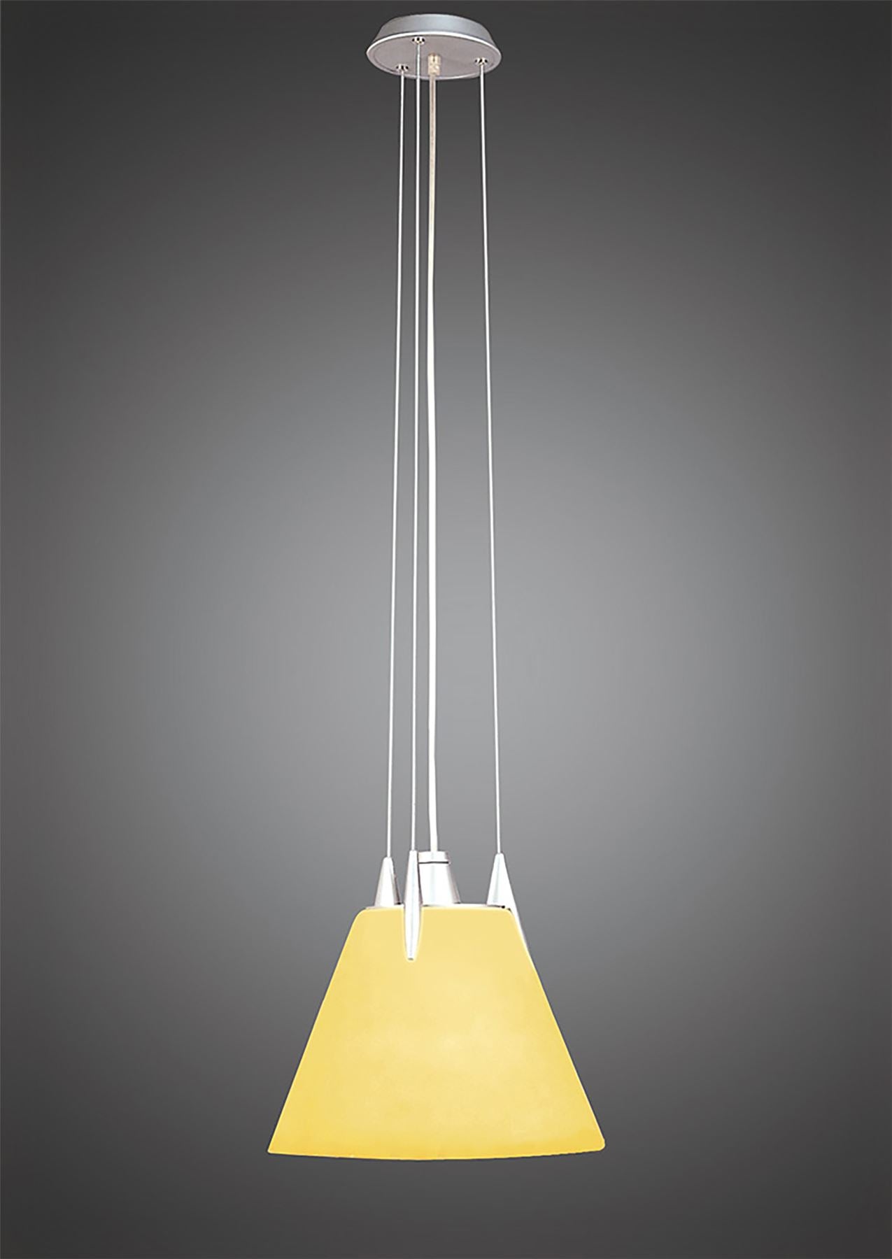 Mantra Hidra 35cm Pendant 1 Light E27, Silver/Frosted Mango Glass