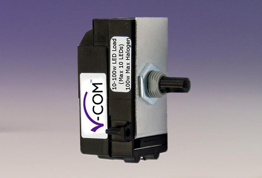 Varilight 2-Way V-Com Push On/Off Rotary LED Dimmer 0-100W (max 10 LEDs) in Module Matrix w/