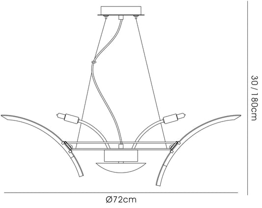 Diyas Sinclair  9 Light G9 Polished Chrome Ceiling Pendant Light Fitting