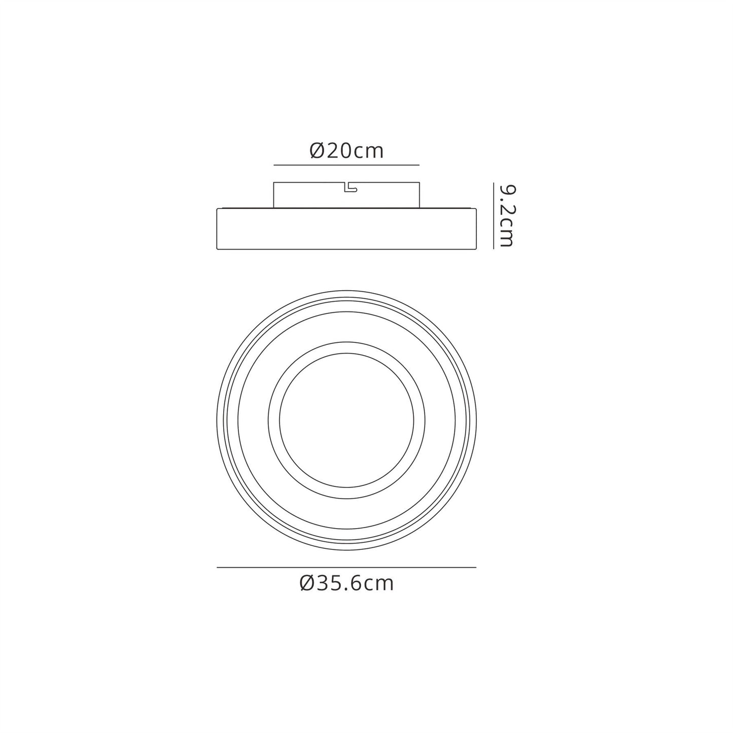 Mantra Fusion Moca 35.6cm Flush 36cm Round 30W LED 4000K, 1900lm, White/Mocha, 3yrs Warranty Ceiling