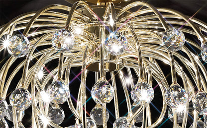 Diyas Xeena 60cm  10 Light G4 French Gold/Crystal, NOT LED/CFL Compatible Ceiling Light Fitting