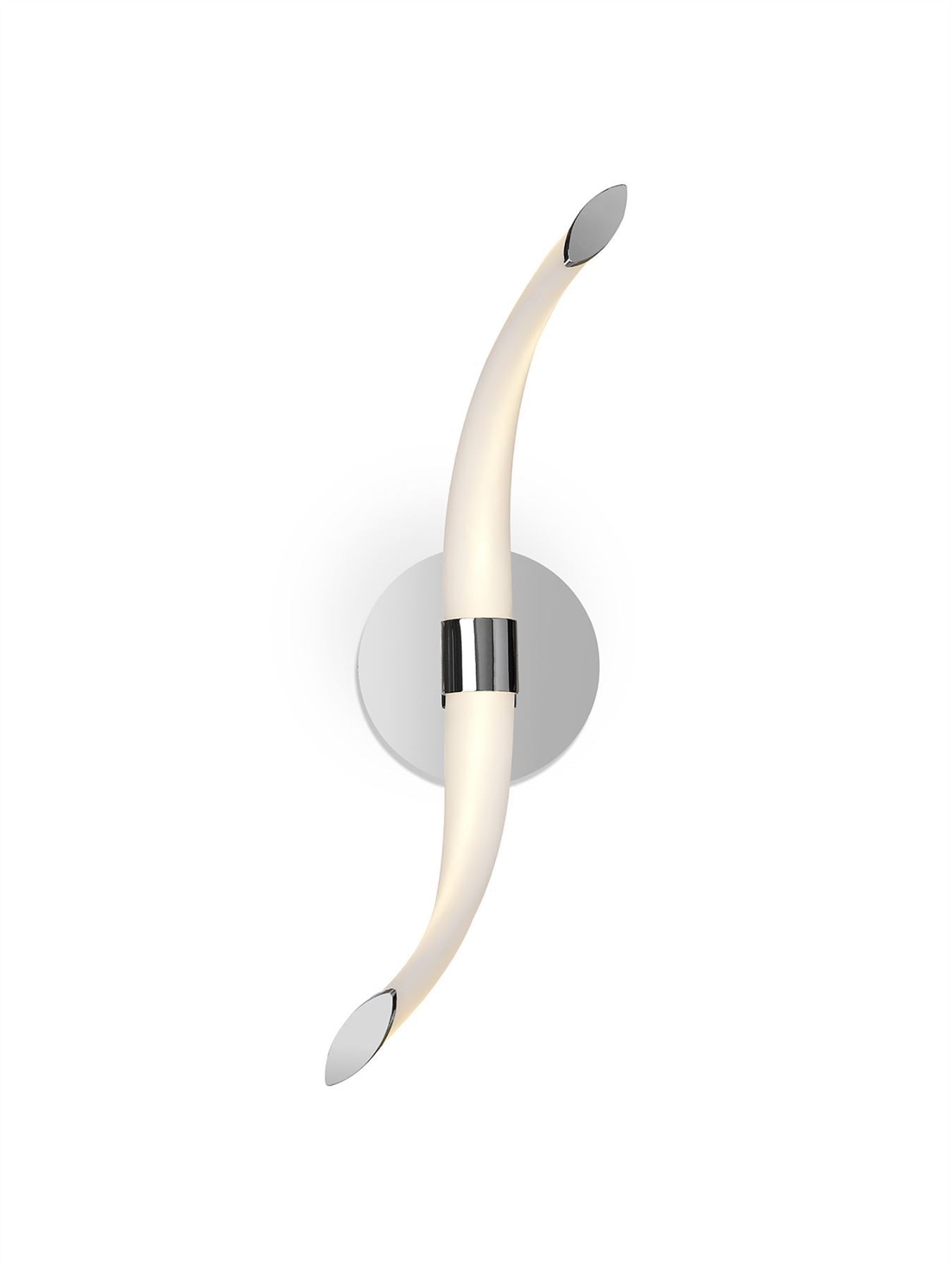 Mantra Armonia Wall Light Wave, 12W LED, 3000K, 900lm, Polished Chrome/Frosted Acrylic, 3yrs Warranty