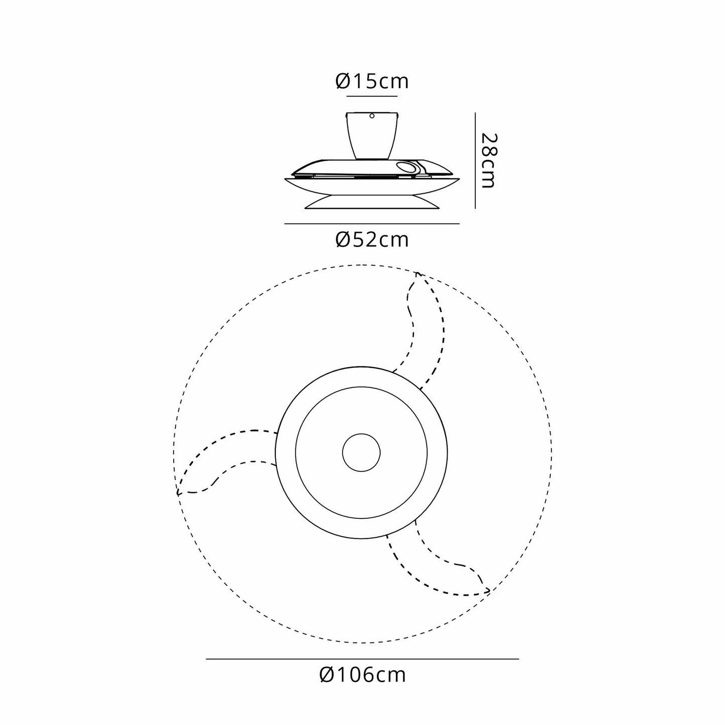 Patagonia 52cm 20W LED Dimmable Ceiling Light With Built-In 30W DC Fan, 3000-5000K Remote Control, 3600lm, White, 5yrs Warranty