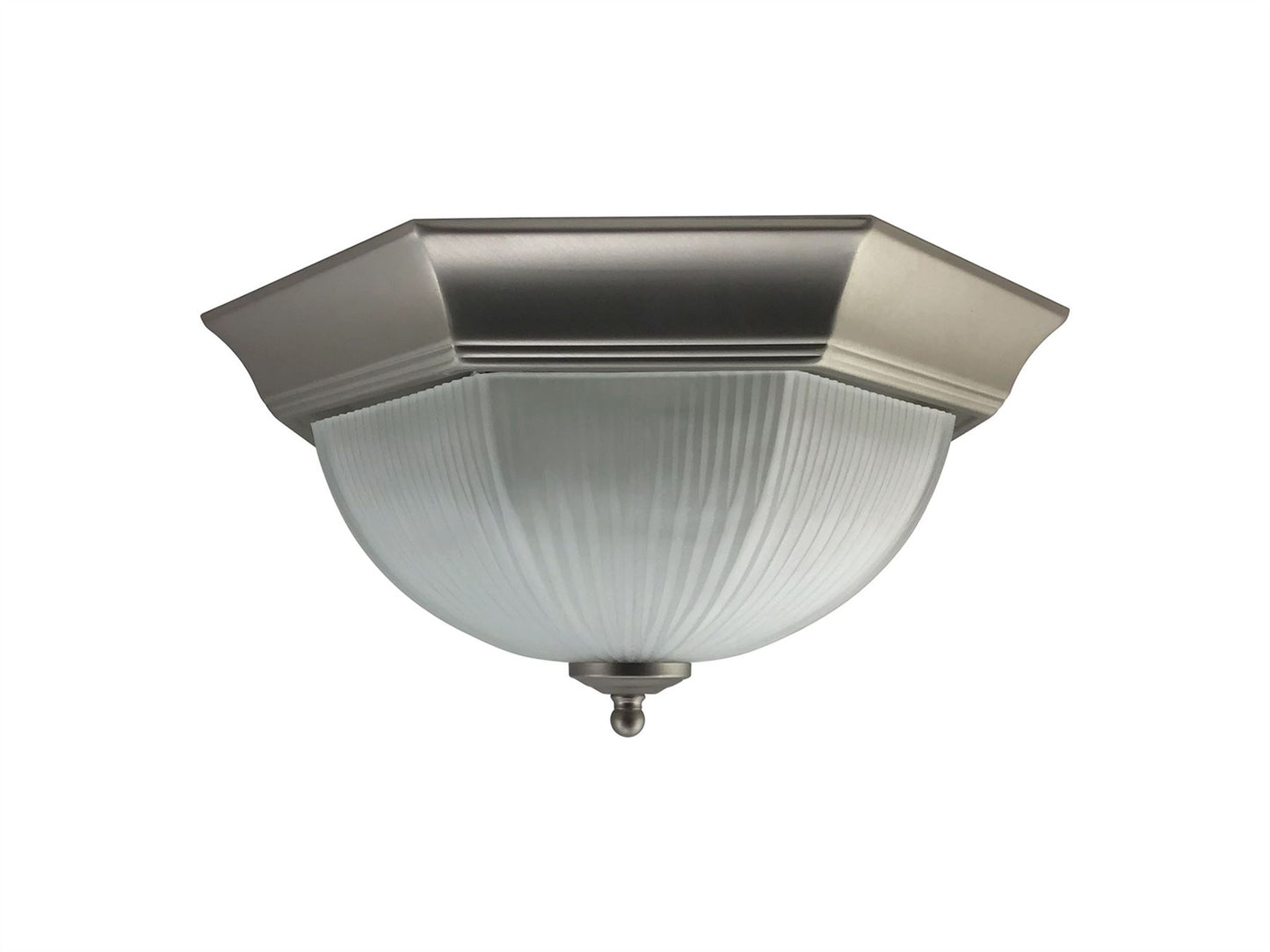 Diyas Flush Fitting Nickel Finish Flush  Light 35cm 2 X 60W Ceiling Light Fitting