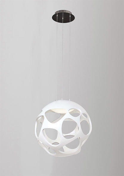 Mantra M5140 Organica Pendant 3 Light E27, Gloss White/Polished Chrome