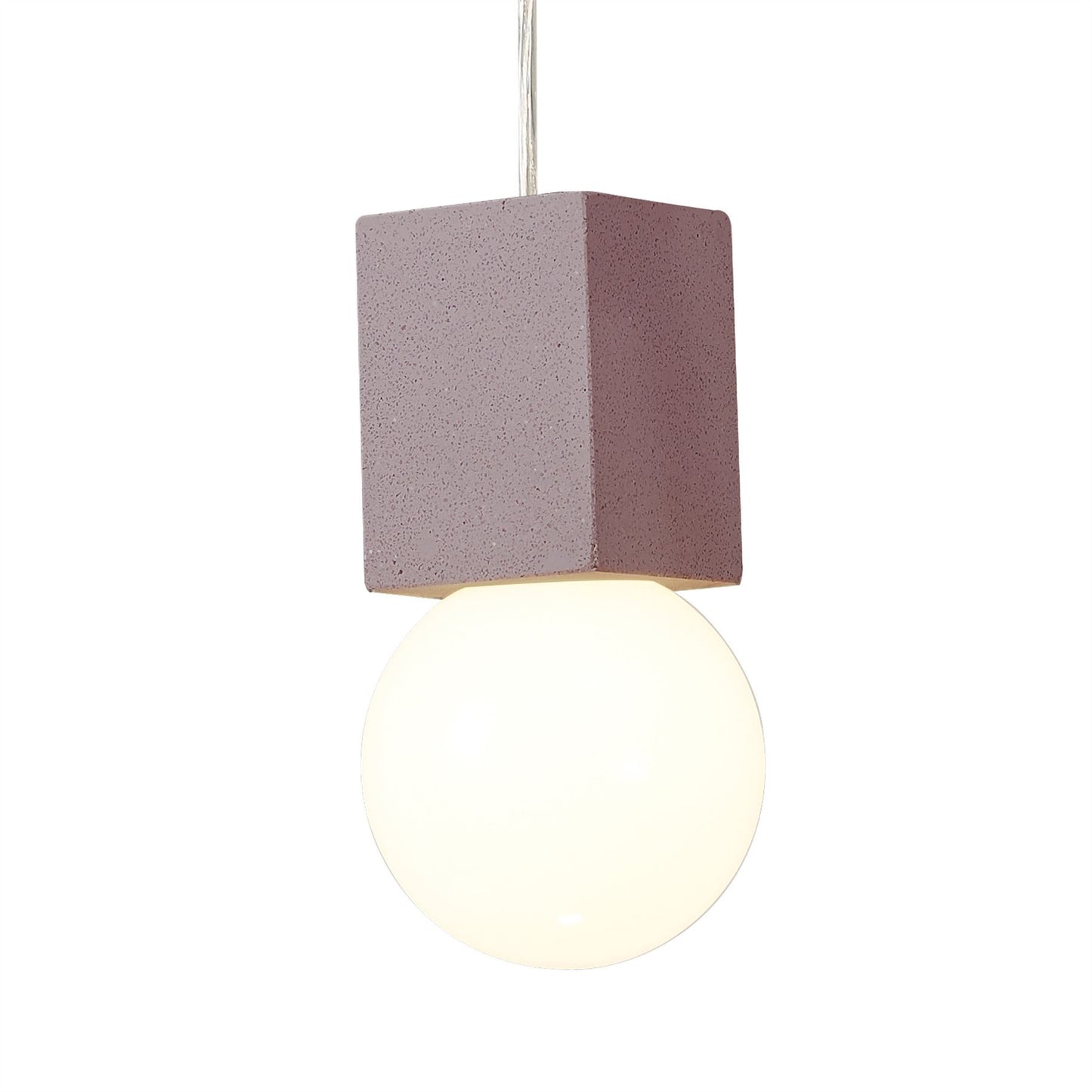 Mantra Galaxia 12cm Pendant Square, 1 Light E27, White/Red Cement