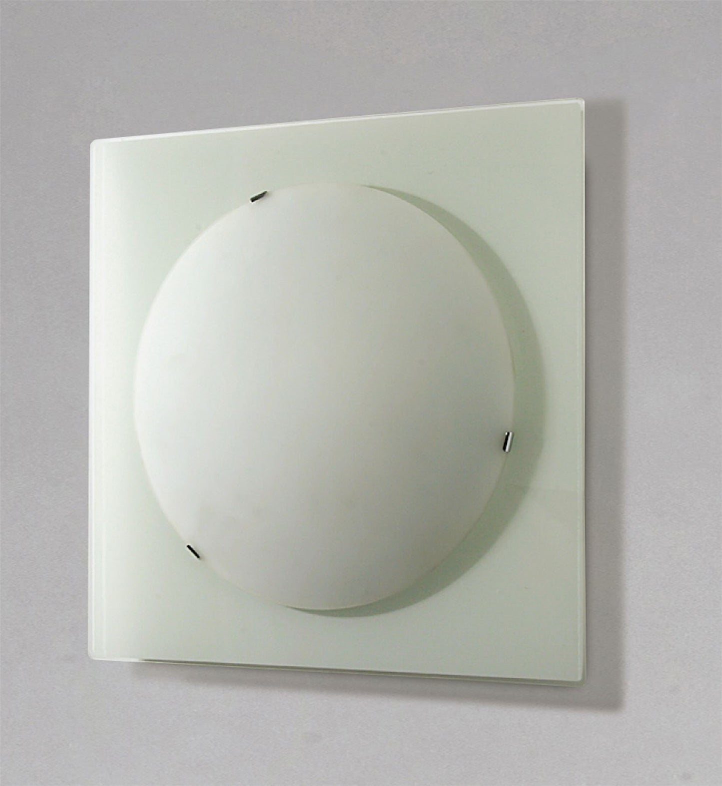 Diyas Zara Flush  Light Medium Square 2 Light Satin Nickel/Opal Glass Ceiling Light Fitting
