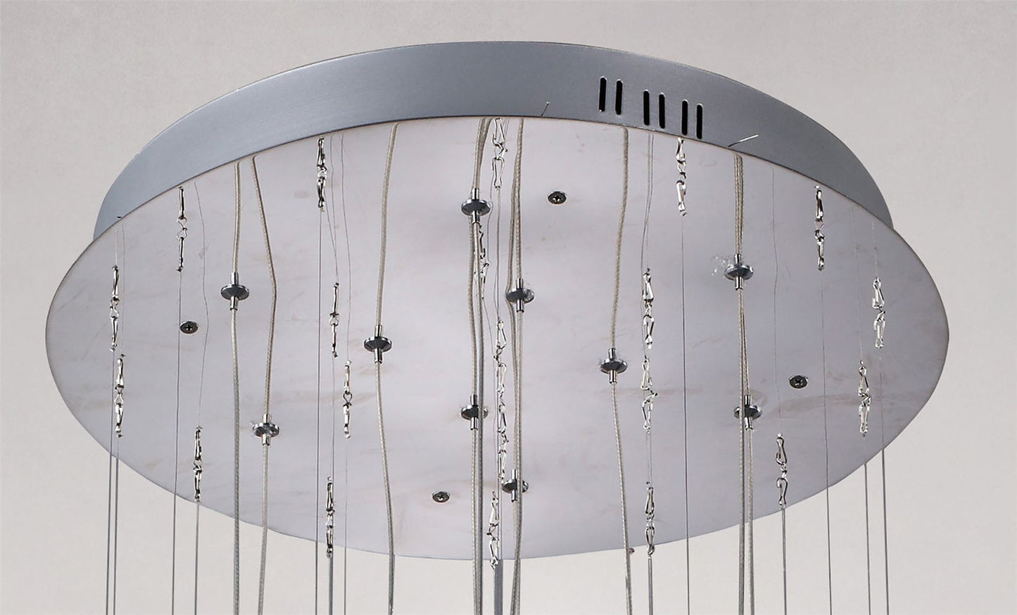 Diyas Class 45cm  Round 10 Light G4 Polished Chrome/Black Glass/Crystal, NOT LED/CFL Compatible Ceiling Pendant Light Fitting