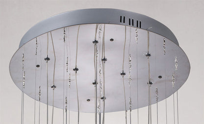 Diyas Class 45cm  Round 10 Light G4 Polished Chrome/Black Glass/Crystal, NOT LED/CFL Compatible Ceiling Pendant Light Fitting