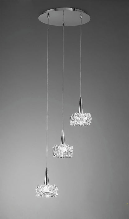 Mantra M3922 O2 Pendant 3 Light G9, Polished Chrome