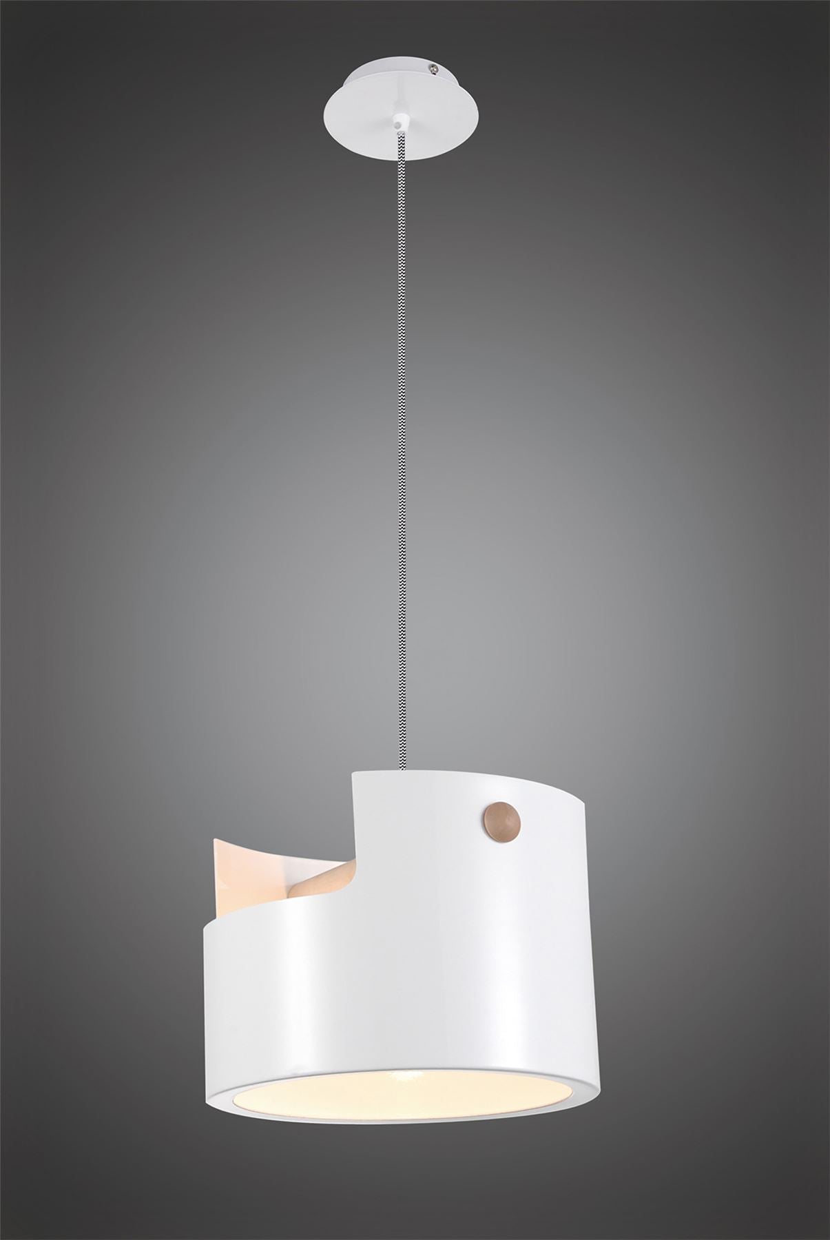 Mantra M5590 Cube Pendant Large 1x40W, White Metal/Wood