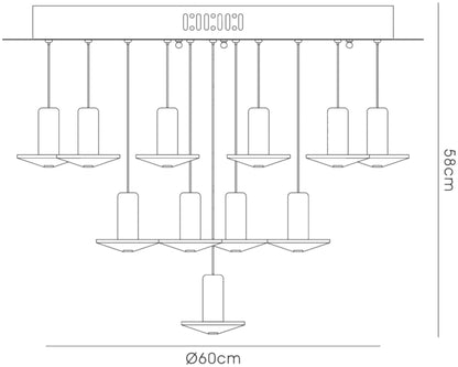 Diyas Troy 60cm  Round 19 Light G4 Polished Chrome/Crystal, NOT LED/CFL Compatible Ceiling Pendant Light Fitting