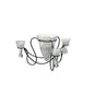 Diyas Home (DH) Tessa Candle Holder 3 Arm Black/Clear Glass Art