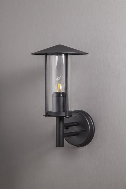 Deco Dalton Wall Light 1 Light E27 IP44 Exterior Black/Clear
