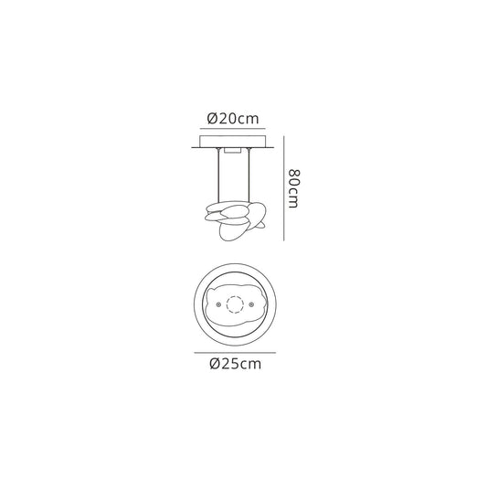 Mantra M5904 Nido Pendant 25cm Round 1 + 1 Lights 6W + 5W LED 3000K, 800lm, Chrome, 3yrs Warranty