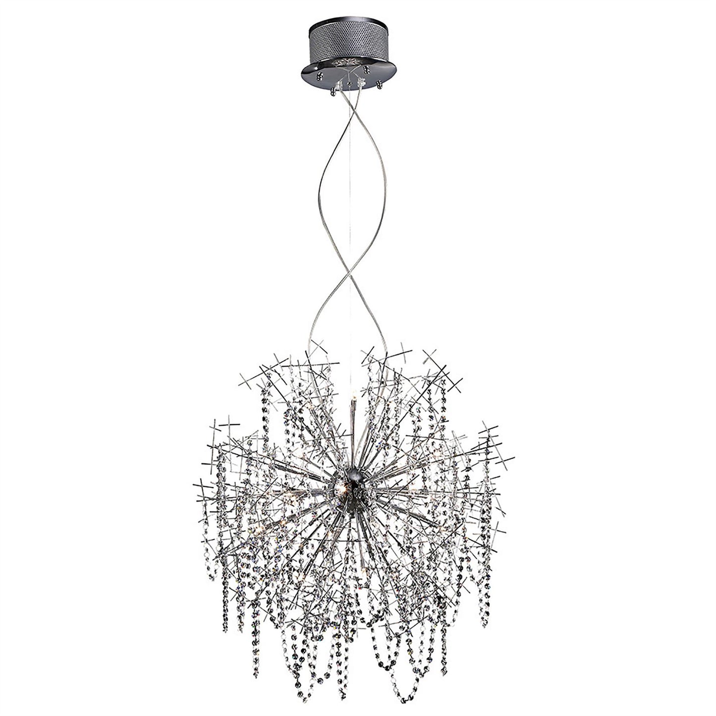 Diyas Lexi 85cm  22 Light G4 Polished Chrome/Crystal, NOT LED/CFL Compatible Item Weight: 15kg Ceiling Pendant Light Fitting
