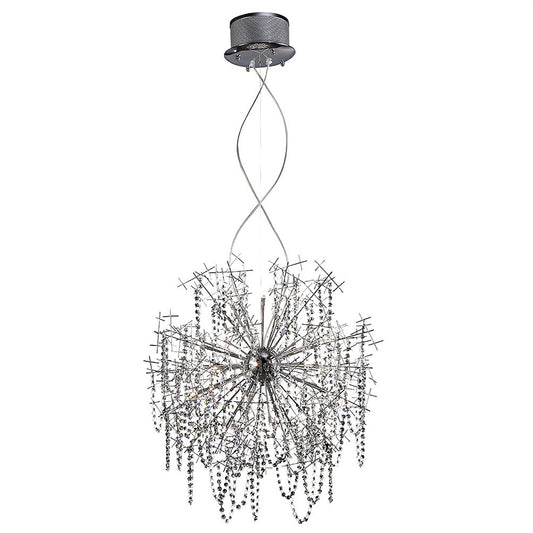 Diyas Lexi 85cm  22 Light G4 Polished Chrome/Crystal, NOT LED/CFL Compatible Item Weight: 15kg Ceiling Pendant Light Fitting