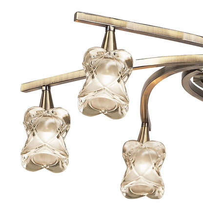 Mantra Rosa 64cm Del Desierto Telescopic Pendant Convertible To Semi Flush 6 Light G9, Antique Brass