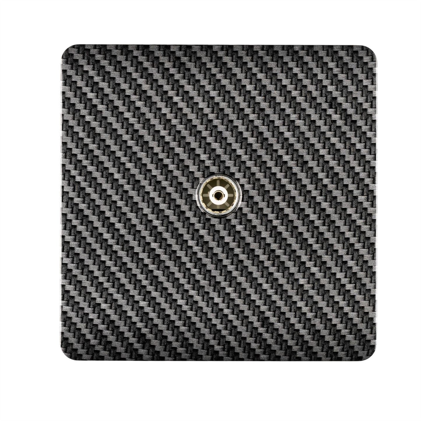 Trendi Switch 1 Gang Female Co-Axial Modern Designer Television Socket in Carbon Fibre