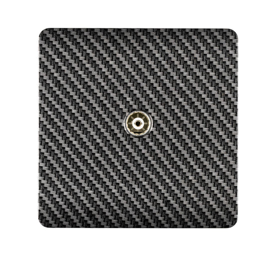 Trendi Switch 1 Gang Female Co-Axial Modern Designer Television Socket in Carbon Fibre