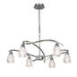 Mantra Amel 61cm Telescopic Convertible To Semi Flush 6 Light L1/SGU10, Polished Chrome, CFL Lamps INCLUDED